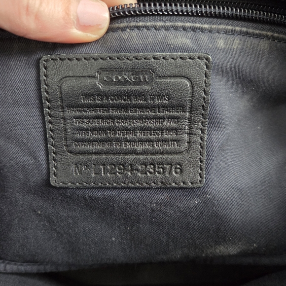 Coach Saffiano Leather City Tote Black Leather Tote Bag - Picture 9 of 10